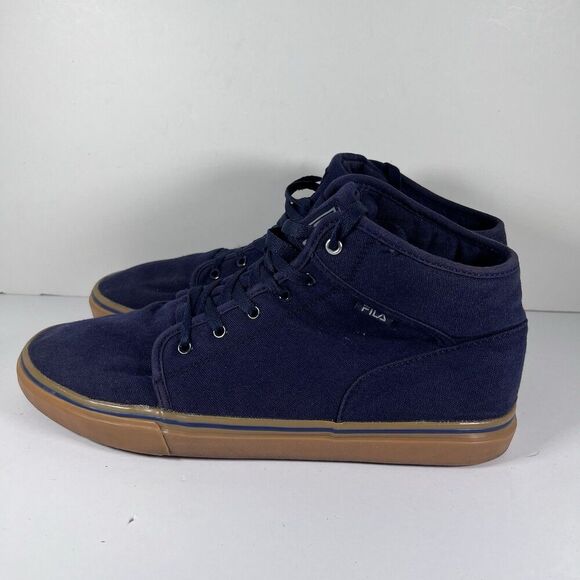 Fila Mid Blue/Gum Canvas Lace Up Athletic Skateboard Shoes Men's Size 11 - Picture 3 of 8